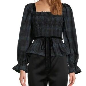 Antonio Melani Woven Alissa Plaid Print Blouse